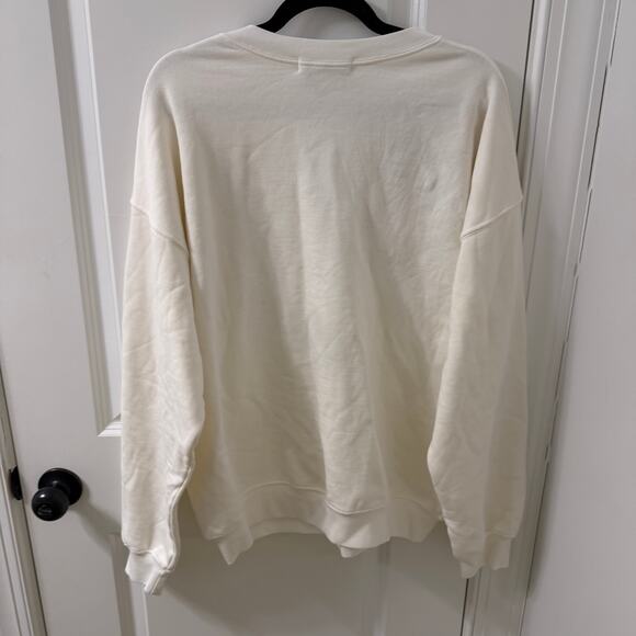 NWT Free People DAYDREAMER OVERSIZED M Italia Graphic Cotton Sweatshirt - Picture 5 of 7